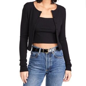 Reformation Ruby cardigan & tank set - size Small - black